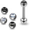 Monster Piercing Satz von 4 Wort Bild Logoball mit kompletten 14 Gauge - 19MM Länge chirurgischen Stahl Barbell mit Logo Kugelstange Zunge Piercing