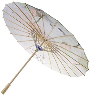 Fenteer Chinesischer Stil Stoffschirm Deko Schirm Sonnenschirm, Props für Tanzen und Fotografie - C