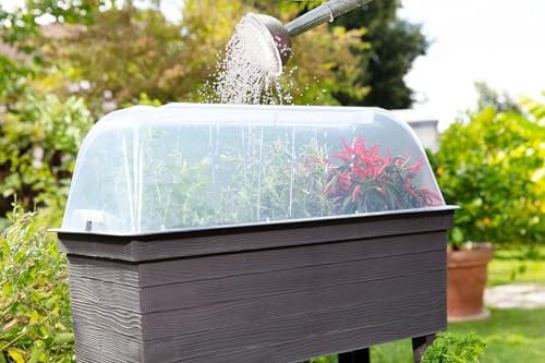 Garantia URBAN Balkon-Hochbeet Set inkl. Anzuchthaube - Blumentopf, Garten, Hochbeete für Garten, Pflanzkübel Groß Außen, Blumenkasten, Hochbeet Balkon, Blumenkasten Balkon, Blumenkübel
