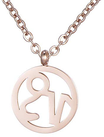 Morella Damen Halskette Sternzeichen Steinbock Edelstahl Rosegold im Samtbeutel
