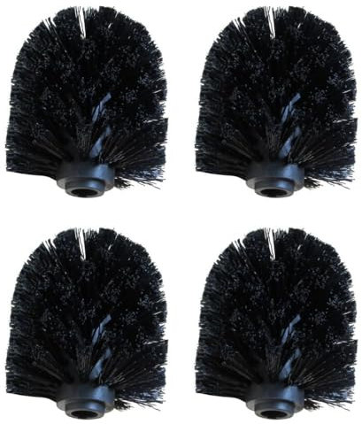 Sanwood 2002499 4er Stück WC Ersatzbürstenkopf Schwarz Ersatzbürsten Toilettenbürsten ca: 9,5X ø7,5 cm ø Gewinde12mm