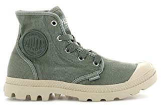 Palladium Pampa Hi Boot für Damen, veganes Segeltuch, Schnürstiefel, Vetiver, 41 EU