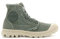 Palladium Pampa Hi Boot für Damen, veganes Segeltuch, Schnürstiefel, Vetiver, 41 EU
