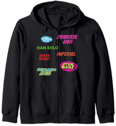 Star Wars Vintage Sticker Logos Zip Hoodie