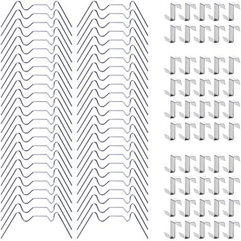 Lot de 100 clips de fixation pour verre de serre avec 50 clips de fixation pour vitrage de serre et 50 clips en Z pour vitrage de serre en acier inoxydable