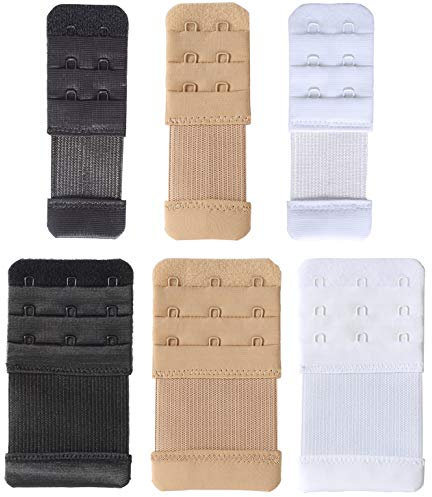 6 Stück BH Verlängerung 2 Haken 3 Haken Bra Extender Erweiterung Elastisch Band Weich Gurt