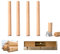 Lot de 4 Pied de Meubles en Bois Massif,Pattes de Meuble en Hêtre,Pieds de Canapé de Rechange,Table Basse Jambes,pour lit,Placard,Banc,Meuble TV,Armoire,avec Accessoires(vertical35cm/13.8in)