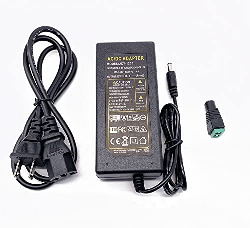 Adaptador de corriente de 12 V 5 A, 100-220 V a 12 V, transformador de 5 amperios, adaptador de fuente de alimentación de enchufe de 5,5 x 2,1 mm para tira de luz LED