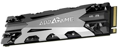 Addlink A95 2TB M.2 SSD Speichererweiterung für PS5-Konsolen mit Heatsink, und Schreibgeschwindigkeiten bis zu 7.200 MB/s, perfekte Gaming-Performance - 2280 PCIe NVMe Gen4X4 3D TLC mit DRAM