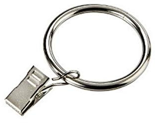 One Stop DIY 50 anelli per tenda cromati e clip per pinze, diametro interno 30 mm