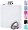 Flachmann Frauen Flachmann Klein, Morandi Color Mini Flachmann Mit A Trichter, Tragbar Edelstahl Flachmann Zum Wandern, Klettern, Angeln, Camping, 180Ml(6Oz), Weiß