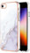 Knoowcase for iPhone SE 2020 Case iPhone 8 Phone Case iPhone SE 2022 Case iPhone 7 Marble Silicone Shockproof Glitter Plated Gold Edges Protective Flexible TPU Skin Bumper Cover Girls Women, White