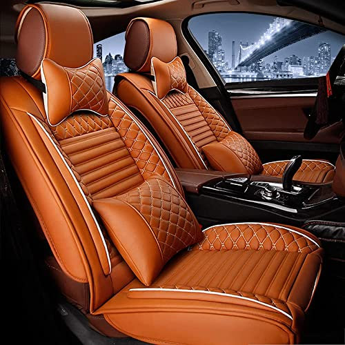 Auto-SitzbezüGe für Peugeot 207 CC Coupe Cabrio 2007-2015 5-Sitze, Leder Luxus Voll Vorderseite Und RüCkseite SchonbezüGe, Auto-ZubehöR Schonbezug AutositzbezüGe Kompatibel