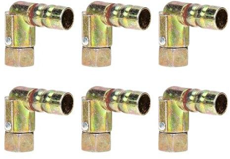 Stove Universal Joint, Sturdy Stove Tube Adapter Elbow Joint Pipeline Connector Adaptador Cooker Connector Water Heater Gas Nozzle All Bronze 6pcs