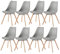 buybyroom Lot de 8 chaises de Salle à Manger rembourrées, chaises de Cuisine, Assise, Dossier, Salon, Salle à Manger, Salle de conférence, avec Bois Massif, Gris