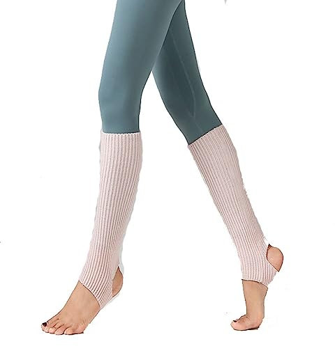 Yurosiay Calentadores de ballet de punto, 43 cm, para niñas, mujeres, invierno, cálidos, calentadores de piernas con orificio en el talón, suaves calentadores de piernas para yoga, ballet, danza,