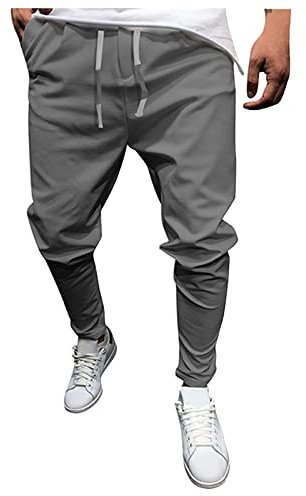 KONG JIMFAN Chino Hose Herren Leichte Trousers Winter Warm Herren Jogginghose Kreuz Hose Sport Handschuhe Gym Schwarze Jogginghose Herren Leggins Herren Sport Sweathose Herren(Light Gray,3XL)