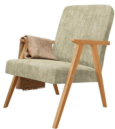 MargaretHadas24 Sessel Petra Klassische Sessel Retro im minimalistischen Stil Scandinavian Holz (Poso 47 - olivgrün)