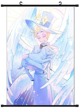 Jilijia Hazbin Hotel Anime Scroll Paintings Alastor/Angel Dust/Charlie Morningstar/Vaggie/Lucifer Morningstar Hänge-Poster Wandkunst Drucke Tapisserie Dekoration Bilder Heimdekoration