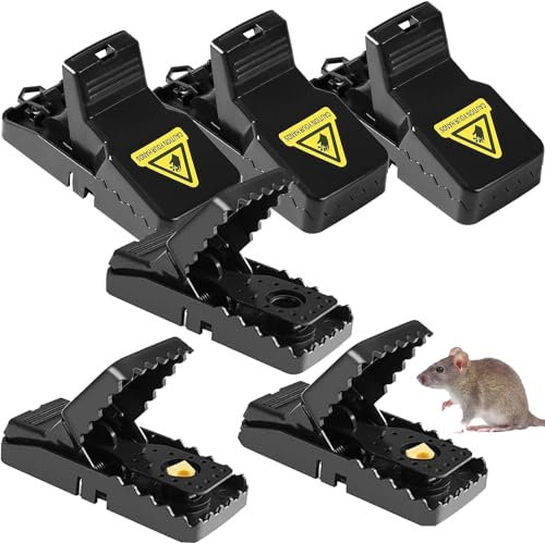 LATRAT 6 Stück Mausefalle, Wiederverwendbar Rattenfallen Schlagfallen aus Kunststoff, Hochempfindliche Schnallen Struktur, Schlagfalle, Mouse Trap für Küchen, Gärten, Lagerhallen, Keller und mehr