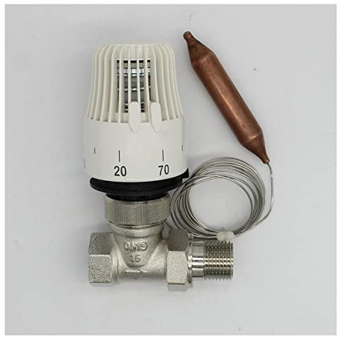 Kuaizi Energy Saving 30-70 Degree Control Floor Heating System Thermostatic Radiator Valve M30*1.5 Remote controlle 2way Straight Valve Jingxin(DN20)