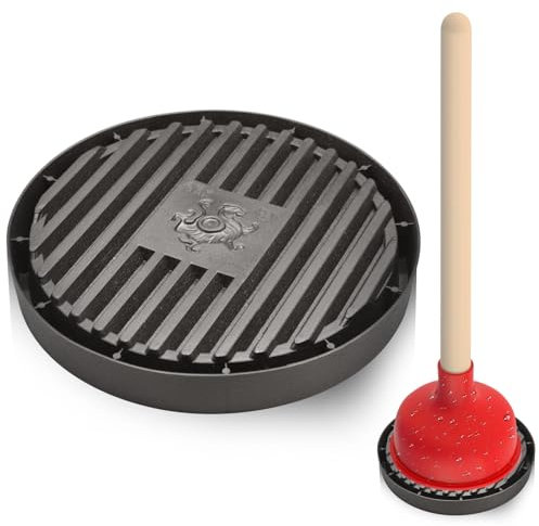 Toilet Plunger Holder, Plunger Tray Air Drying Mat for Bathroom Plunger, Plunger Mat Toilet Plunger Holder Drip Tray Catches Drips, Plunger Drip Tray Pads for Toilet Sink, Bathroom Accessories, 7.08in