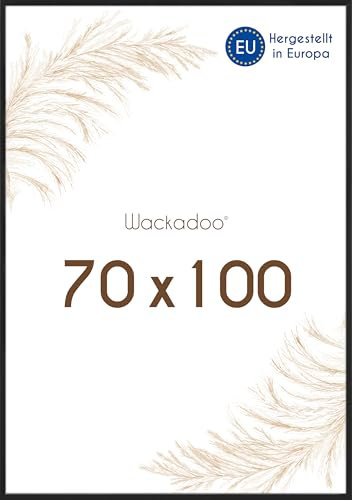 Wackadoo Bilderrahmen 70x100 schwarz Fotowand Fotorahmen mit bruchsicherem Acrylglas, Holz Picture frame poster