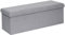 Bonlife Folding Ottoman Storage Bench,Boucle Footstool for Living Room,End of Bed Bench,Sherpa ottomans Foot Rest,140L Storage Space,Grey,110x38x38cm