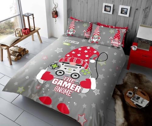 GC GAVENO CAVAILIA Christmas Duvet Cover - Xmas Santa Bedding Double Bed Set With Pillowcases - Poly Cotton Double Duvet Set (200x200 cm) - Soft Easy Care Bed Linen - Xmas Gift For Lovers