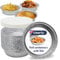 Clearly 25 Round Foil Trays with Paper Lids, Durable Aluminium 18.5 cm Flan Dishes, Food Grade Tin Foil Pie Cases Baking Trays, Air Fryer Cooking Takeaway Containers