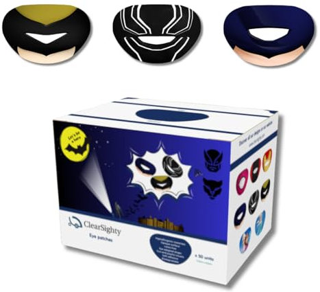 x50 patches oculaires enfants pour traitement de l'Amblyopie (oeil-paresseux) - Thème super-héros évolution ! cache oeil enfant - pansement oeil