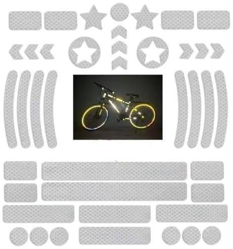 Adesivo Catarifrangente Impermeabile,Adesivi Riflettenti Auto,Nastro Catarifrangente Adesivo,Adesivi Riflettenti Luminosi,Adesivi Riflettenti per Carrozzine,Biciclett,Casco,Skateboard (Bianco)