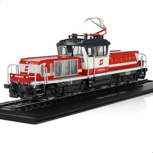 Risopen 1:87 Lokomotivenmodell für 1994 Reihe 1163 001-9 Fertige Eisenbahn-Modellsammlung, Keine Montage erforderlich, Zugdekoration, Geschenk für Erwachsene (rot)