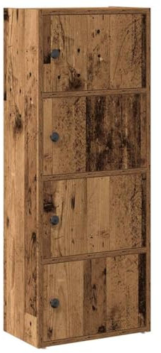 vidaXL Bücherregal Altholz-Optik 40x24x102 cm Holzwerkstoff, Bücherschrank, Lagerregal, Regal, Lagerschrank, Schrank, Aufbewahrungsschrank
