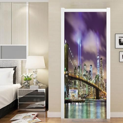 Türbekleben New York Türtapete, Selbstklebend TürPoster New York Türbilder, 3D Fototapete Türfolie Poster Tapete Türaufkleber Tür Tapeten 95 x 215 cm q1275