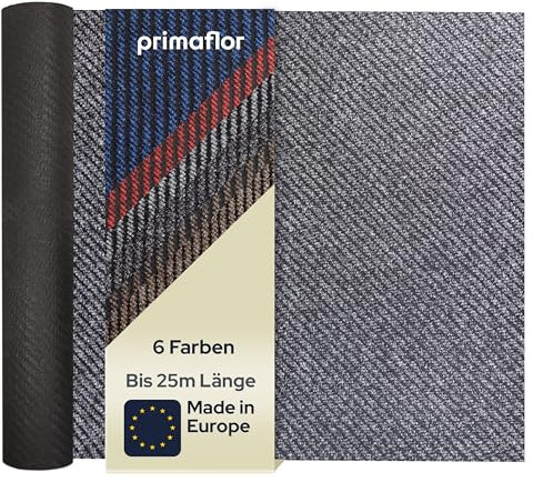 Primaflor Sauberlauf Nordic Stripes - Grau - 2,00m x 3,00m | Schmutzfangläufer Meterware | Teppichläufer für Flur und Eingangsbereich | rutschhemmender Rücken | robust und zuschneidbar