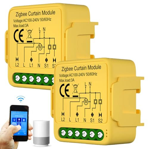 2 interruttori smart per tapparelle WiFi WiFi, interruttore intelligente da incasso, modulo per tapparelle con regolazione della durata per tende e tende da sole, compatibile con Google Home/Smart