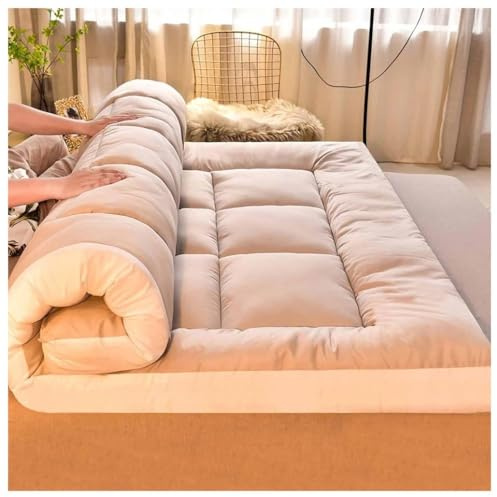 Bodenmatratze Japanische Extra Dicke Futon-Bodenmatratze Futonmatratze Faltbares Bodenbett Campingmatratze Futonmatte Traditionelle Schlafmatte Extra Dicke, Gemütliche und Warme Matratze(Gray,120x200c