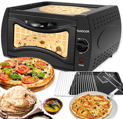 MJMLUCK Four Tandoori 2 en 1, Four tandoor électrique 2100 W, Mini-Pizza 15 L, contrôle de température de 50 °C à 400 °C, pour la Maison et Les Plats à emporter