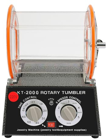 KANBCNG 220V Schmuck-Poliermaschine Elektrische Poliermaschine 500-3000rpm Einstellbarer Zeit und 5 Geschwindigkeit Geschwindigkeit Polierer Werkstücken Polisher Gold- und Silberschmuck Polieren Gerät