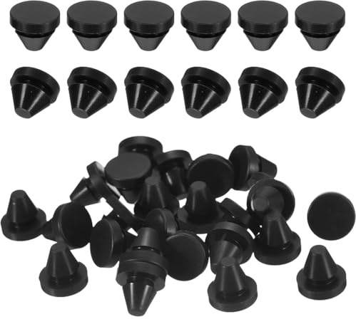 Lot de 50 Bouchons Ronds en Silicone étanches Bouchons pour Trous de Bouteilles de 6 à 7 mm, Embouts de Meubles et Tuyaux, Noir