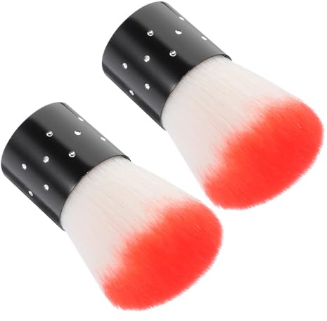 Nagelbürste 2 Stück Asb Puderpinsel für Nägel und Gesicht | Portabel, Hautfreundlich und Robust, für Nageldekorationen zu Hause, Leicht Anzuwenden, 2stücke Zufällige Farbe