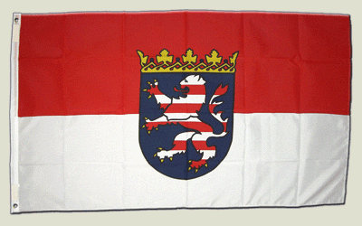 Bandera de Alemania de Hesse 90 x 150 cm – Resistente al clima, con ojales metálicos, ideal para exteriores, balcones y eventos oficiales