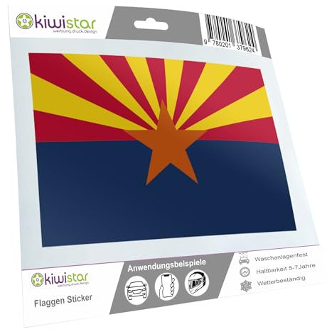 Kiwistar - Aufkleber - Arizona Phoenix - Bundesstaat USA Autoaufkleber Sticker State Flagge