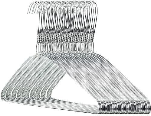 Hangerworld Pack of 50 Galvanised Plain Silver Wire Metal Coat Clothes Hangers-41cm (16)