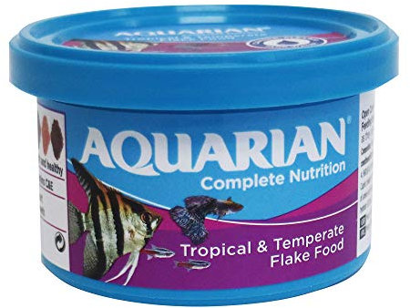 AQUARIAN Complete Nutrition, Aquarium Tropical Fish Food Flakes, 13g Container