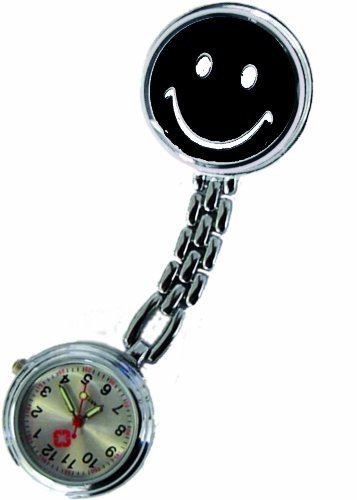 Tiga-Med Schwesternuhren - 09-5088 3er Set - Kitteluhr Smiley schwarz- mit Clip