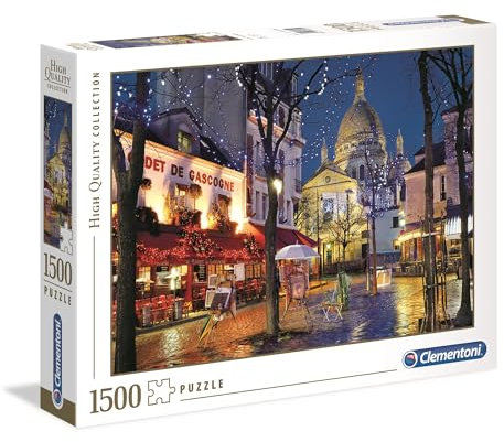 Clementoni 31999 Paris Montmartre – Puzzle 1500 Teile ab 9 Jahren, buntes Erwachsenenpuzzle mit kräftigen Farben, Geschicklichkeitsspiel für die ganze Familie, schöne Geschenkidee
