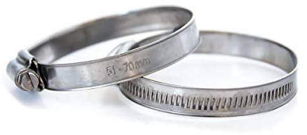 Pisces 2 Pack - 51-70mm Stainless Jubilee Clips to Fit 50mm Hose
