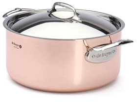 DE BUYER -6442.28 -faitout cuivre-inox a couv. ø 28cm